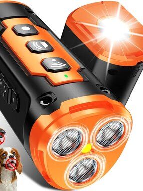 1-Touch Dog Bark Deterrent Devices with 3 Sonic Heads